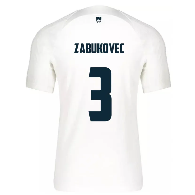 Danxen Mænd Slovenien Anze Zabukovec #3 Hvid Hjemmebane Spillertrøjer 24-26 Trøje T-Shirt