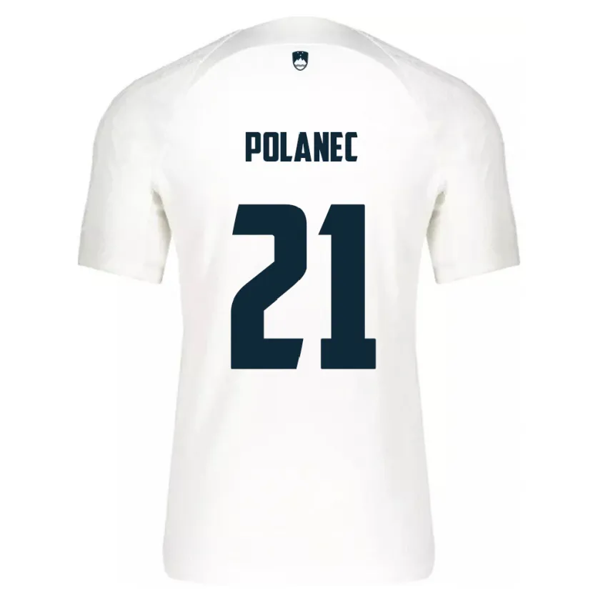 Danxen Mænd Slovenien Gaj Polanec #21 Hvid Hjemmebane Spillertrøjer 24-26 Trøje T-Shirt