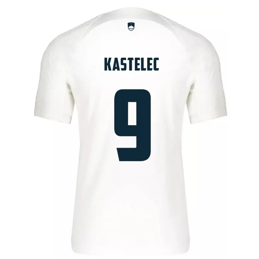 Danxen Mænd Slovenien Mirjam Kastelec #9 Hvid Hjemmebane Spillertrøjer 24-26 Trøje T-Shirt