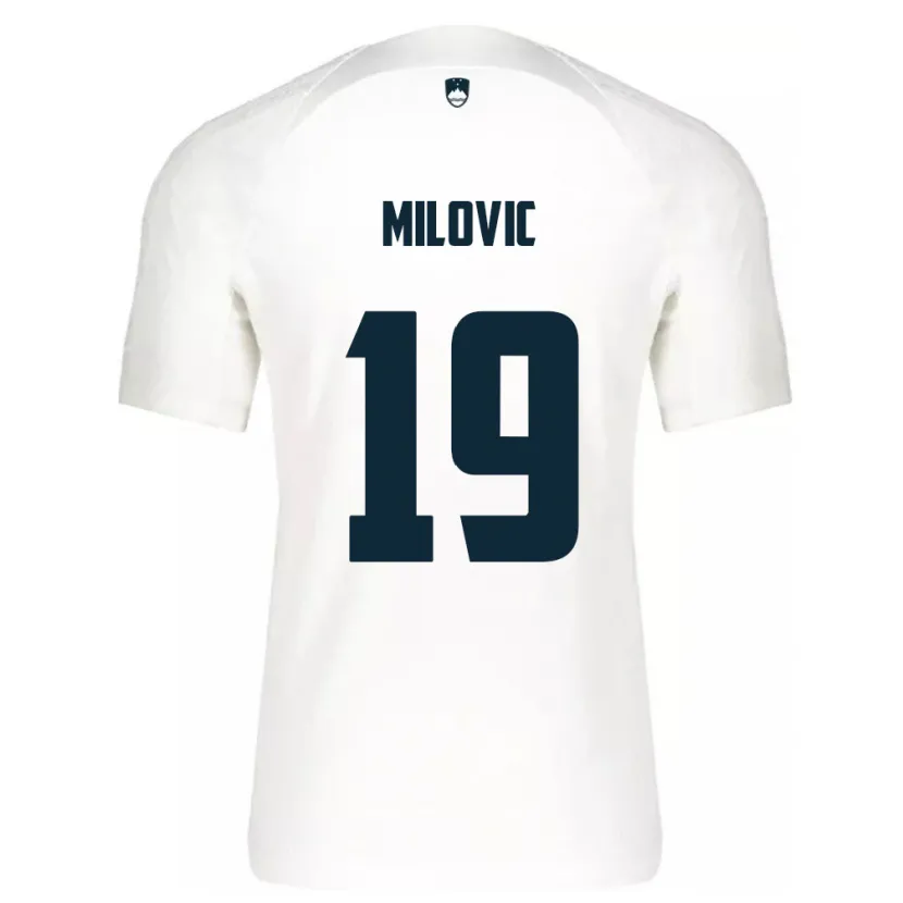 Danxen Mænd Slovenien Ana Milovič #19 Hvid Hjemmebane Spillertrøjer 24-26 Trøje T-Shirt