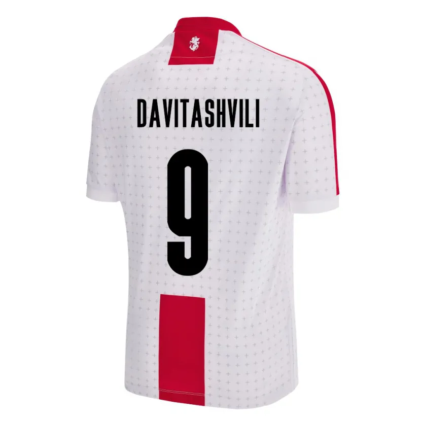 Danxen Mænd Georgia Zuriko Davitashvili #9 Hvid Hjemmebane Spillertrøjer 24-26 Trøje T-Shirt