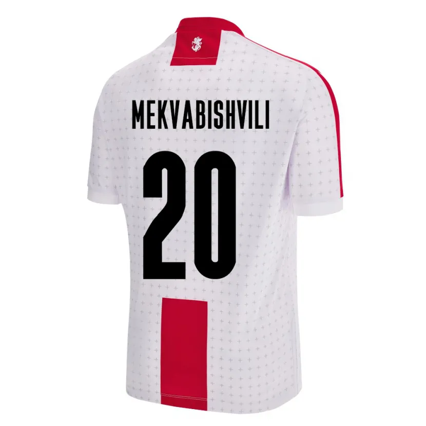 Danxen Mænd Georgia Anzor Mekvabishvili #20 Hvid Hjemmebane Spillertrøjer 24-26 Trøje T-Shirt