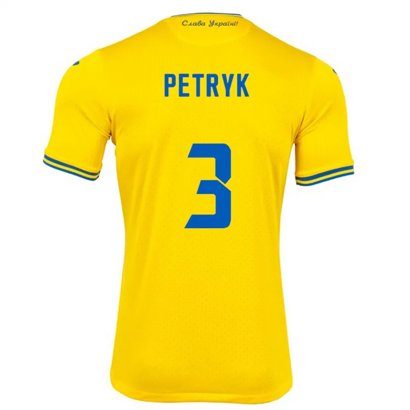 Danxen Mænd Ukraine Anna Petryk #3 Gul Hjemmebane Spillertrøjer 24-26 Trøje T-Shirt