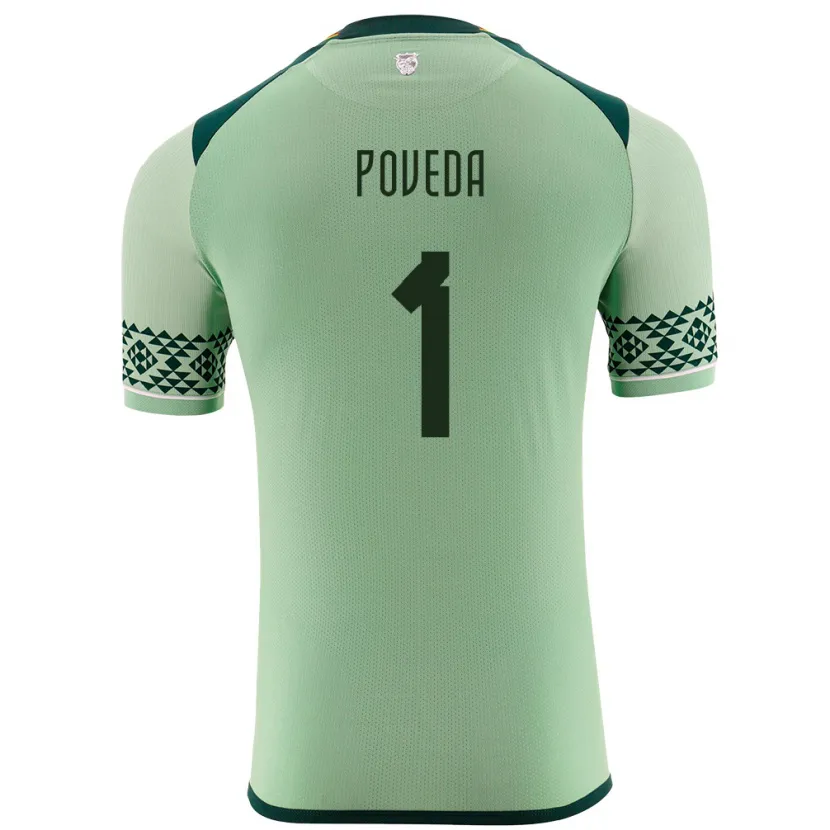 Danxen Mænd Bolivia Bruno Poveda #1 Lysegrøn Hjemmebane Spillertrøjer 24-26 Trøje T-Shirt