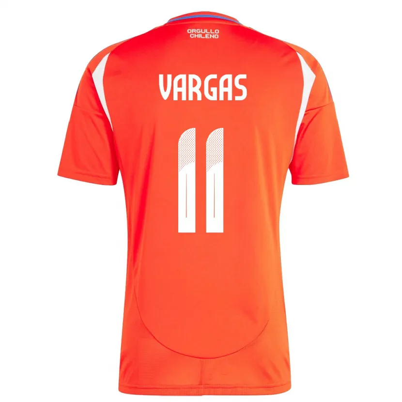 Danxen Mænd Chile Eduardo Vargas #11 Rød Hjemmebane Spillertrøjer 24-26 Trøje T-Shirt