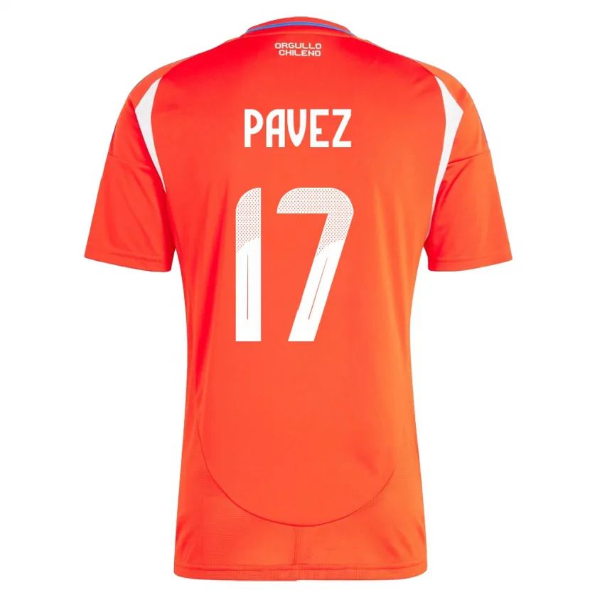 Danxen Mænd Chile Esteban Pavez #17 Rød Hjemmebane Spillertrøjer 24-26 Trøje T-Shirt