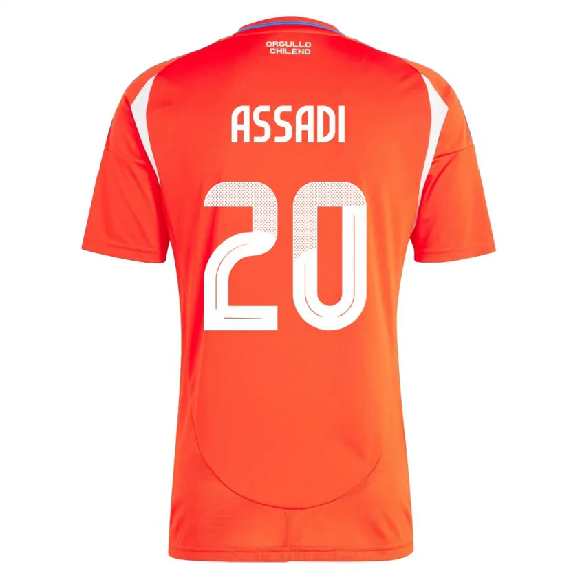 Danxen Mænd Chile Lucas Assadi #20 Rød Hjemmebane Spillertrøjer 24-26 Trøje T-Shirt