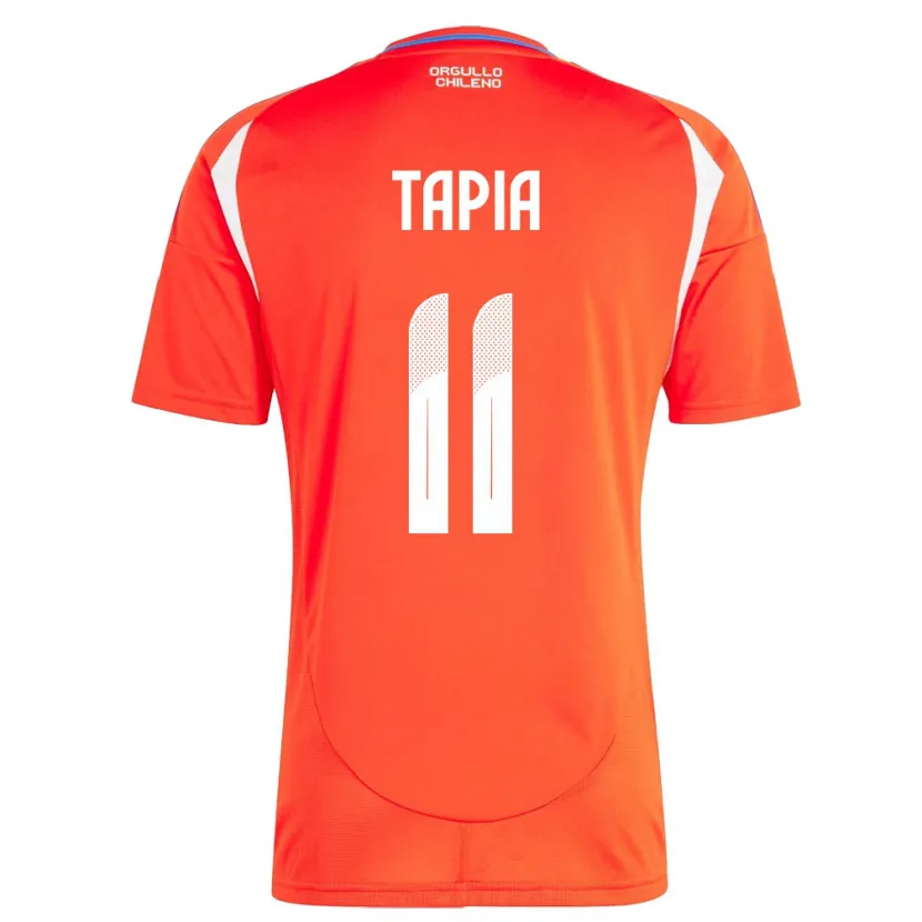 Danxen Mænd Chile Gonzalo Tapia #11 Rød Hjemmebane Spillertrøjer 24-26 Trøje T-Shirt