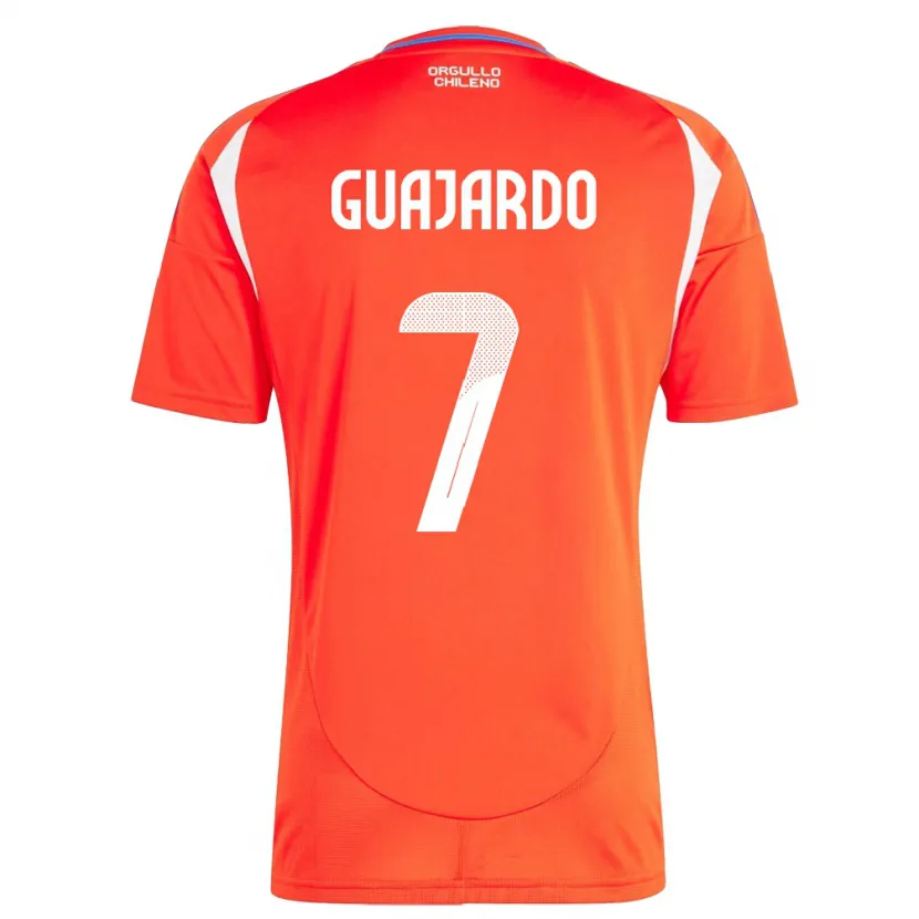 Danxen Mænd Chile Paolo Guajardo #7 Rød Hjemmebane Spillertrøjer 24-26 Trøje T-Shirt