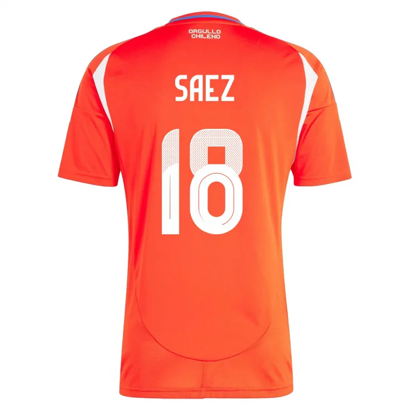 Danxen Mænd Chile Camila Sáez #18 Rød Hjemmebane Spillertrøjer 24-26 Trøje T-Shirt