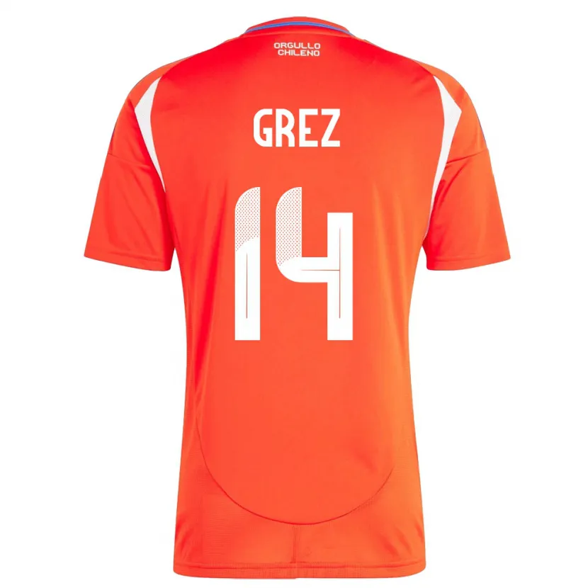 Danxen Mænd Chile Javiera Grez #14 Rød Hjemmebane Spillertrøjer 24-26 Trøje T-Shirt