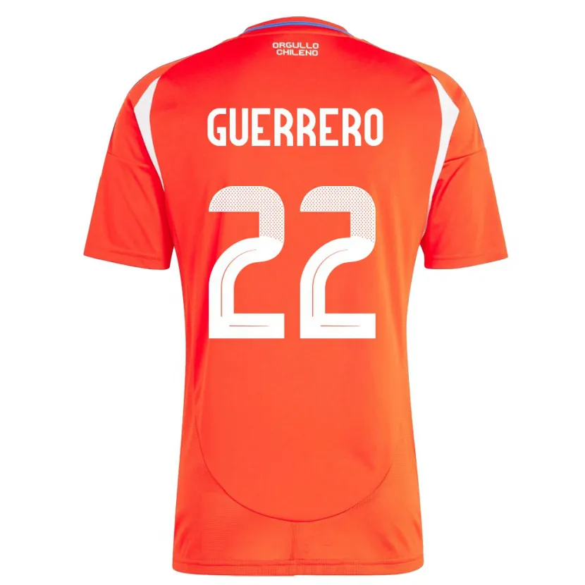 Danxen Mænd Chile Kathalina Guerrero #22 Rød Hjemmebane Spillertrøjer 24-26 Trøje T-Shirt