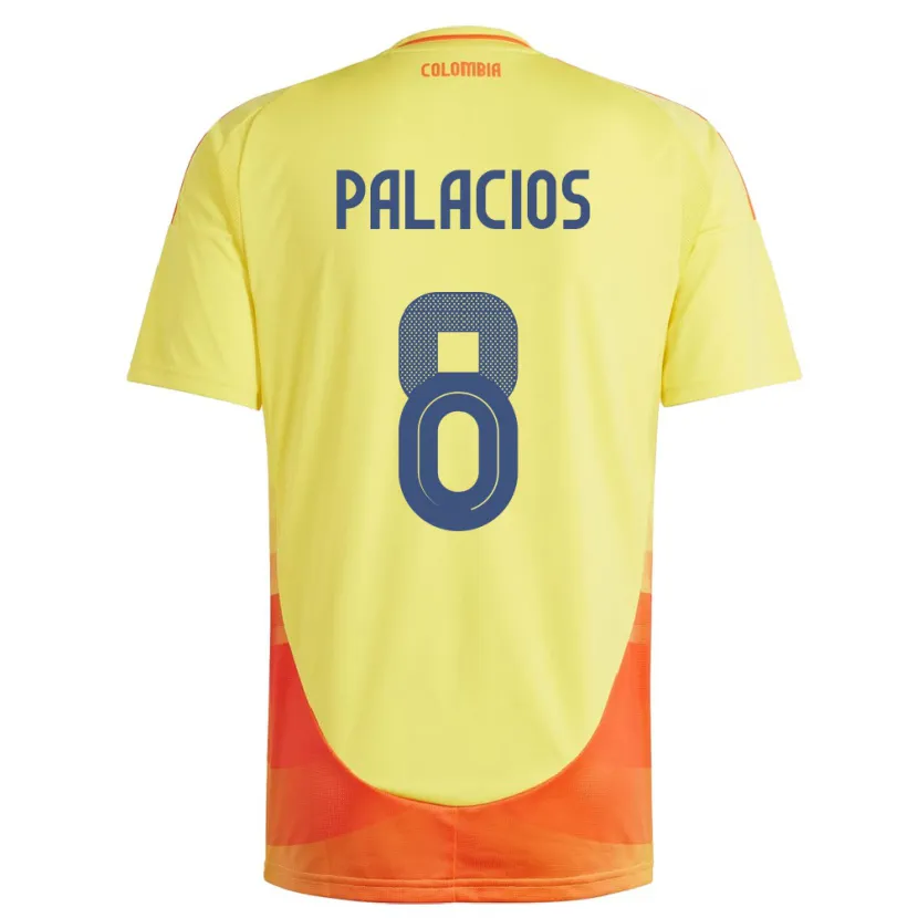 Danxen Mænd Colombia Brahian Palacios #8 Gul Hjemmebane Spillertrøjer 24-26 Trøje T-Shirt