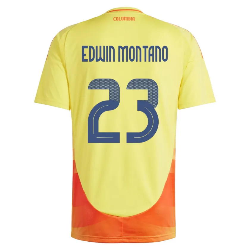 Danxen Mænd Colombia John Edwin Montaño #23 Gul Hjemmebane Spillertrøjer 24-26 Trøje T-Shirt