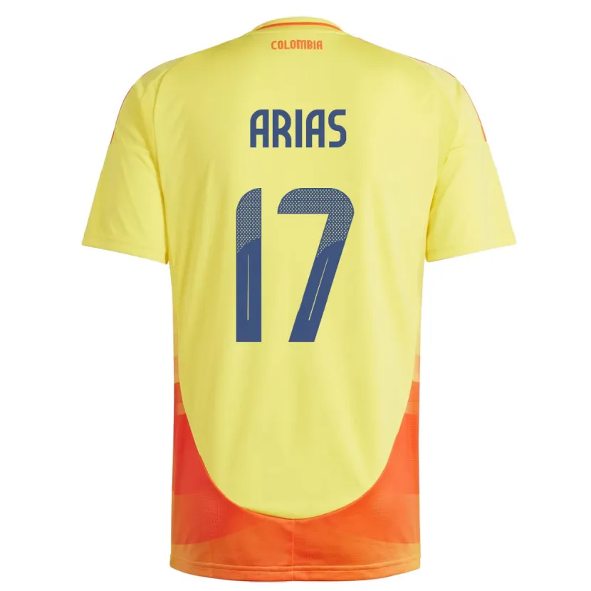 Danxen Mænd Colombia Carolina Arias #17 Gul Hjemmebane Spillertrøjer 24-26 Trøje T-Shirt