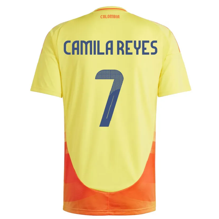 Danxen Mænd Colombia María Camila Reyes #7 Gul Hjemmebane Spillertrøjer 24-26 Trøje T-Shirt