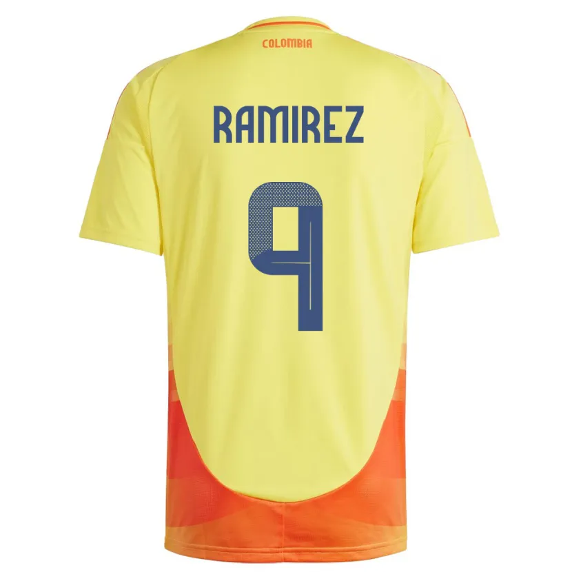 Danxen Mænd Colombia Mayra Ramírez #9 Gul Hjemmebane Spillertrøjer 24-26 Trøje T-Shirt