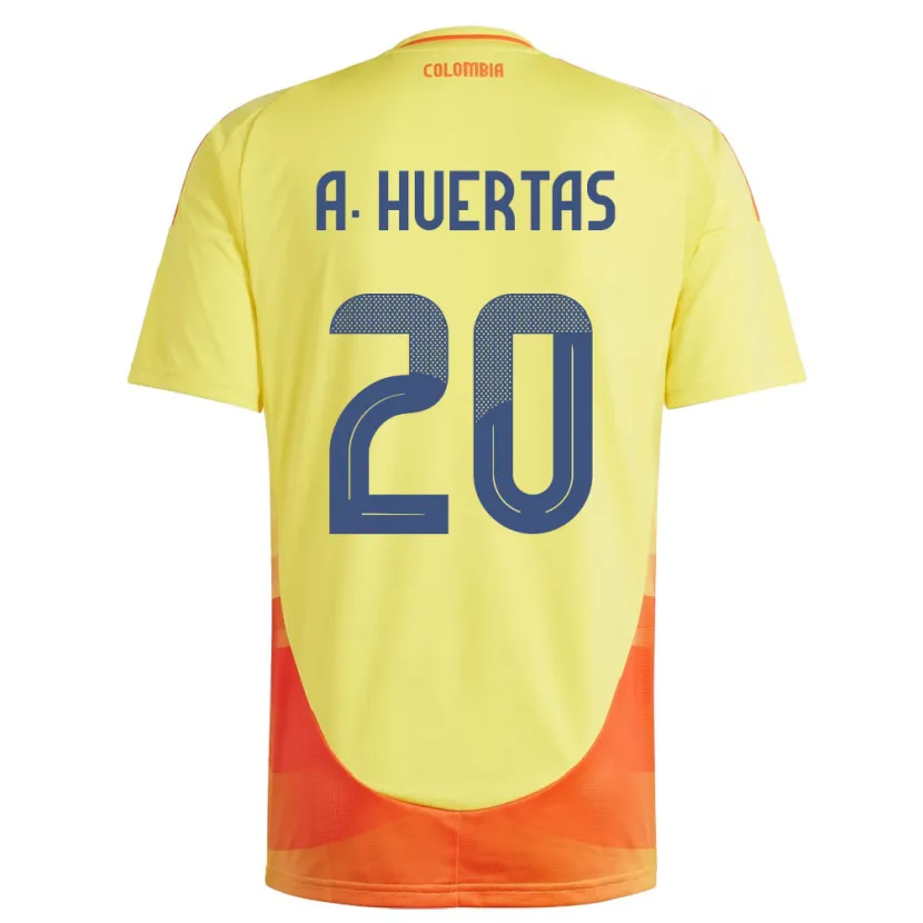 Danxen Mænd Colombia Ana Huertas #20 Gul Hjemmebane Spillertrøjer 24-26 Trøje T-Shirt