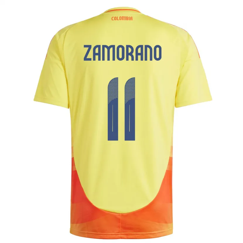 Danxen Mænd Colombia Mariana Zamorano #11 Gul Hjemmebane Spillertrøjer 24-26 Trøje T-Shirt