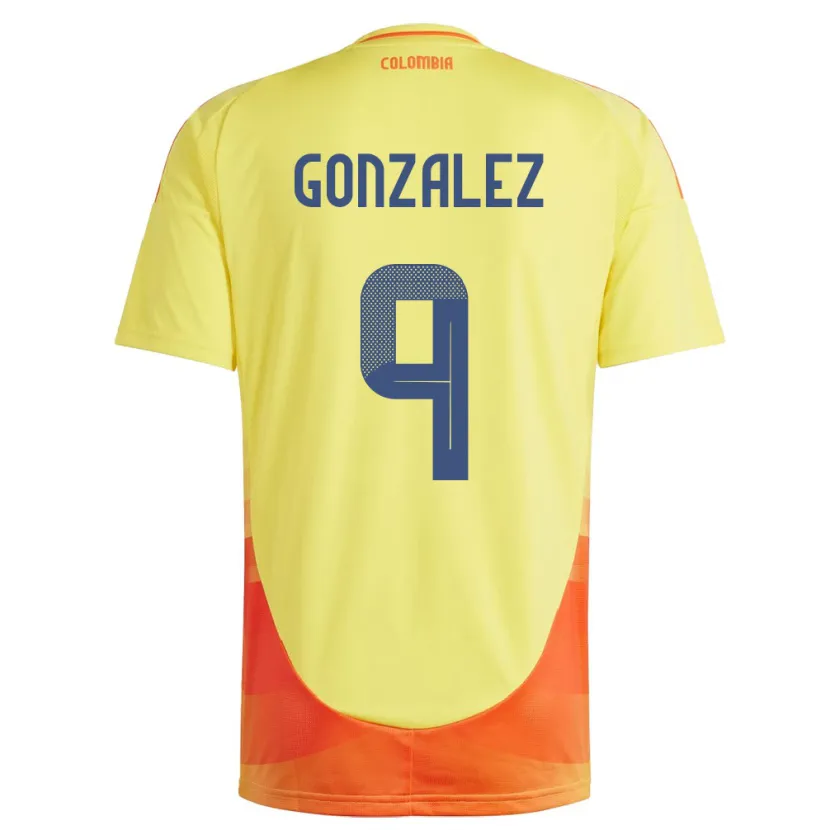 Danxen Mænd Colombia Manuela González #9 Gul Hjemmebane Spillertrøjer 24-26 Trøje T-Shirt