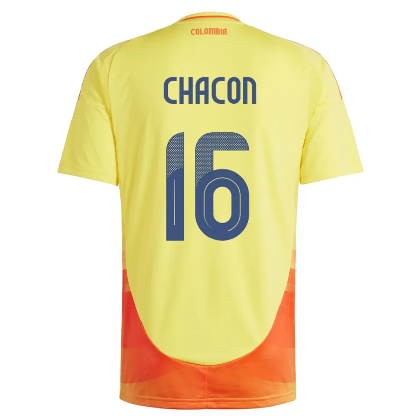 Danxen Mænd Colombia Ivonne Chacón #16 Gul Hjemmebane Spillertrøjer 24-26 Trøje T-Shirt