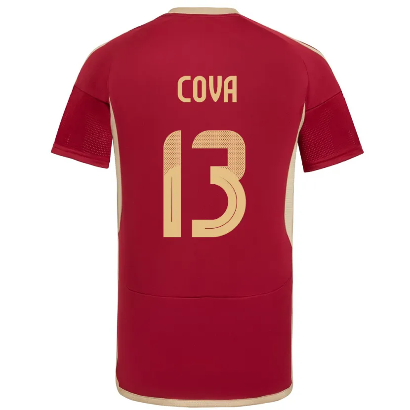 Danxen Mænd Venezuela Alejandro Cova #13 Bourgogne Hjemmebane Spillertrøjer 24-26 Trøje T-Shirt