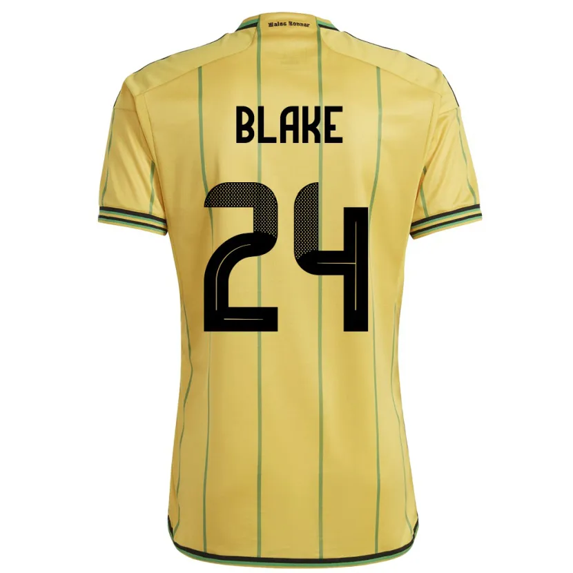 Danxen Mænd Jamaica Andre Blake #24 Gul Hjemmebane Spillertrøjer 24-26 Trøje T-Shirt