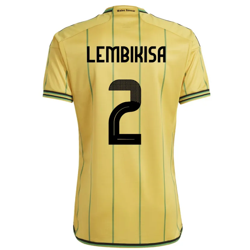 Danxen Mænd Jamaica Dexter Lembikisa #2 Gul Hjemmebane Spillertrøjer 24-26 Trøje T-Shirt