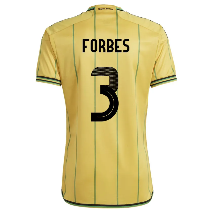 Danxen Mænd Jamaica Michael Forbes #3 Gul Hjemmebane Spillertrøjer 24-26 Trøje T-Shirt