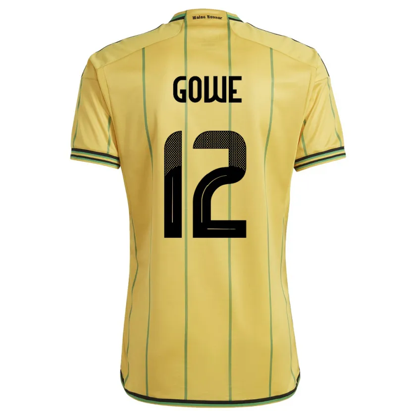 Danxen Mænd Jamaica Tyrese Gowe #12 Gul Hjemmebane Spillertrøjer 24-26 Trøje T-Shirt