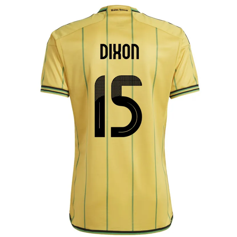 Danxen Mænd Jamaica Ahir Dixon #15 Gul Hjemmebane Spillertrøjer 24-26 Trøje T-Shirt