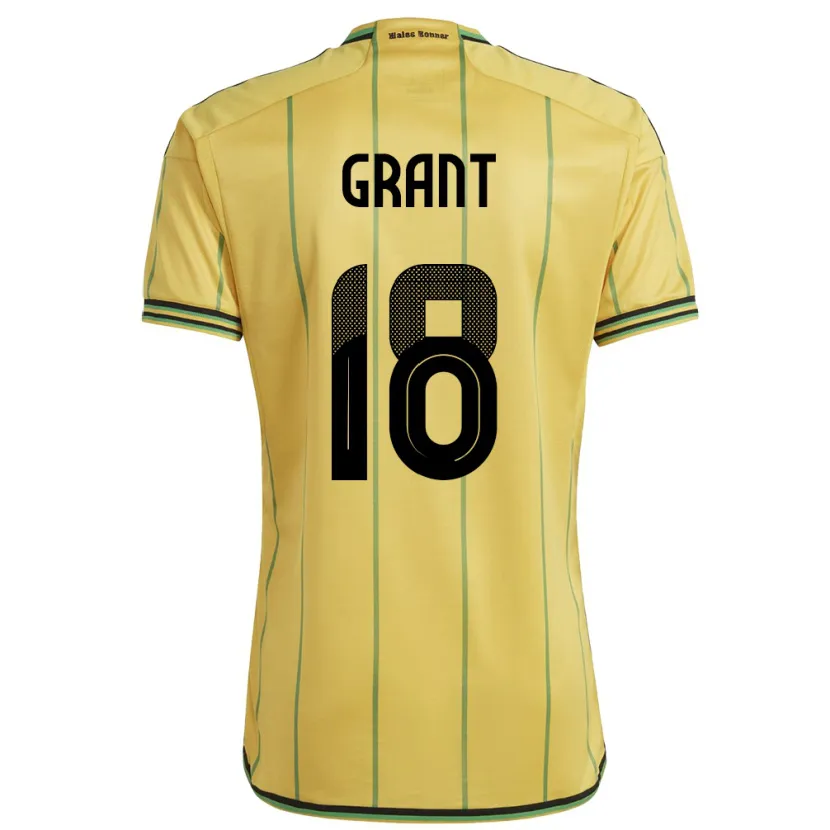 Danxen Mænd Jamaica George Grant #18 Gul Hjemmebane Spillertrøjer 24-26 Trøje T-Shirt