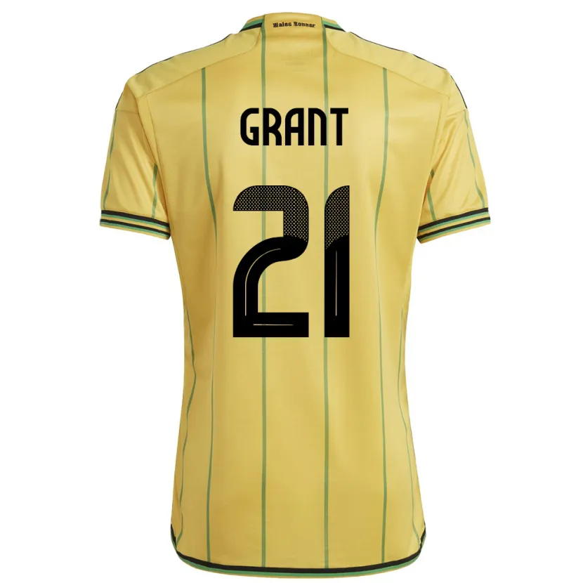 Danxen Mænd Jamaica Joshua Grant #21 Gul Hjemmebane Spillertrøjer 24-26 Trøje T-Shirt