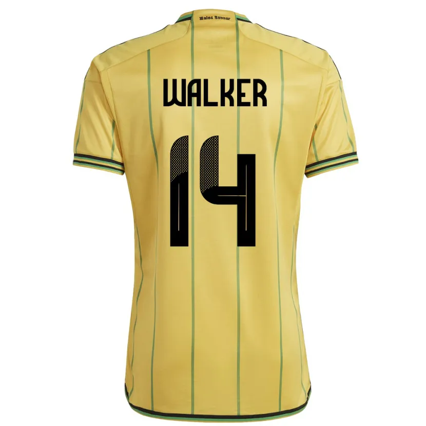 Danxen Mænd Jamaica Ricshya Walker #14 Gul Hjemmebane Spillertrøjer 24-26 Trøje T-Shirt