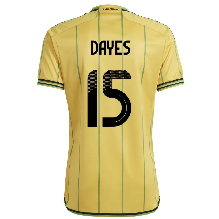 Danxen Mænd Jamaica Mikayla Dayes #15 Gul Hjemmebane Spillertrøjer 24-26 Trøje T-Shirt