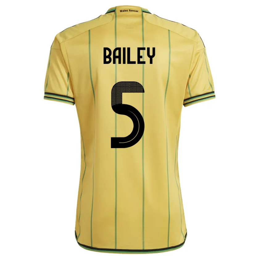 Danxen Mænd Jamaica Jade Bailey #5 Gul Hjemmebane Spillertrøjer 24-26 Trøje T-Shirt