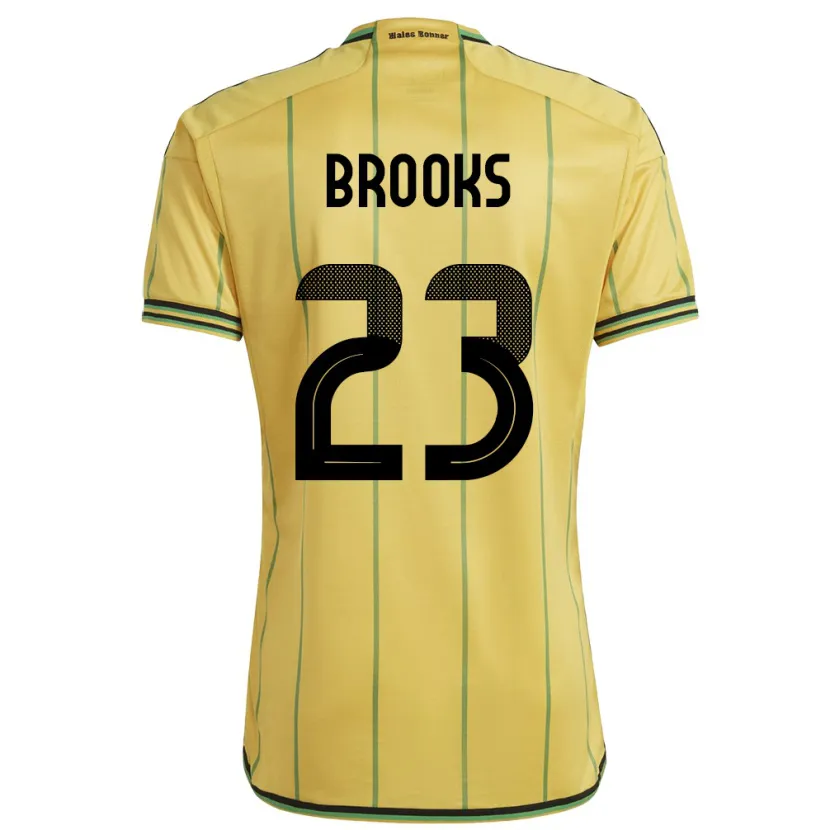 Danxen Mænd Jamaica Liya Brooks #23 Gul Hjemmebane Spillertrøjer 24-26 Trøje T-Shirt