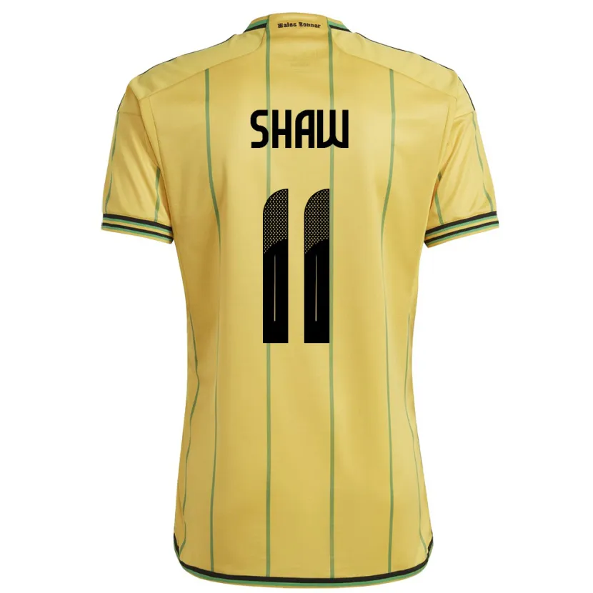 Danxen Mænd Jamaica Khadija Shaw #11 Gul Hjemmebane Spillertrøjer 24-26 Trøje T-Shirt