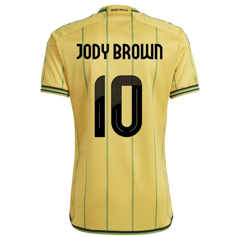 Danxen Mænd Jamaica Jody Brown #10 Gul Hjemmebane Spillertrøjer 24-26 Trøje T-Shirt