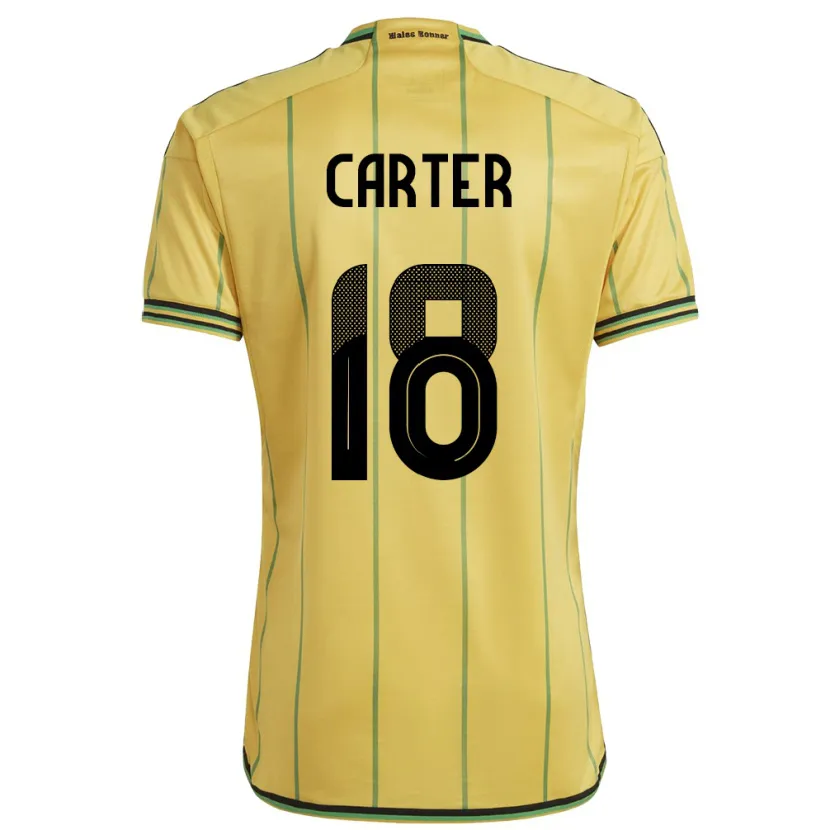 Danxen Mænd Jamaica Trudi Carter #18 Gul Hjemmebane Spillertrøjer 24-26 Trøje T-Shirt