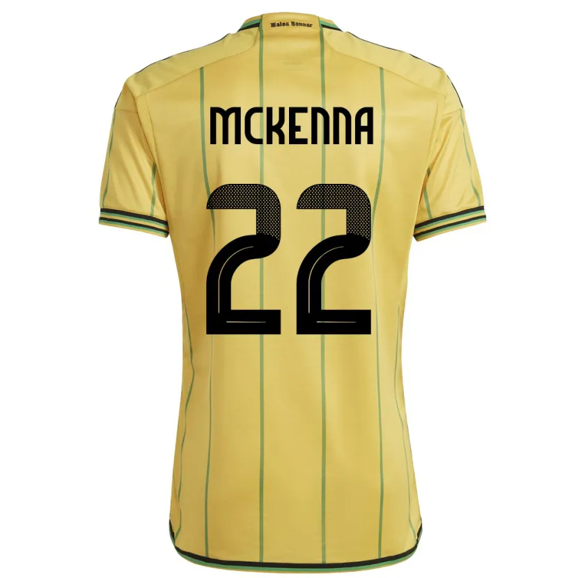 Danxen Mænd Jamaica Kayla Mckenna #22 Gul Hjemmebane Spillertrøjer 24-26 Trøje T-Shirt