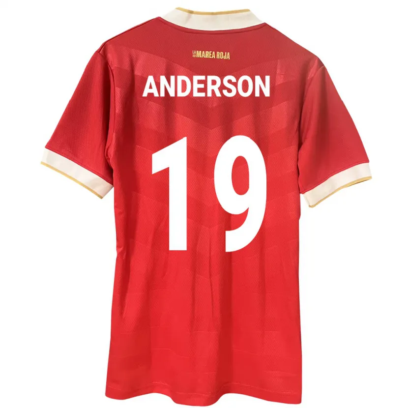 Danxen Mænd Panama Iván Anderson #19 Rød Hjemmebane Spillertrøjer 24-26 Trøje T-Shirt