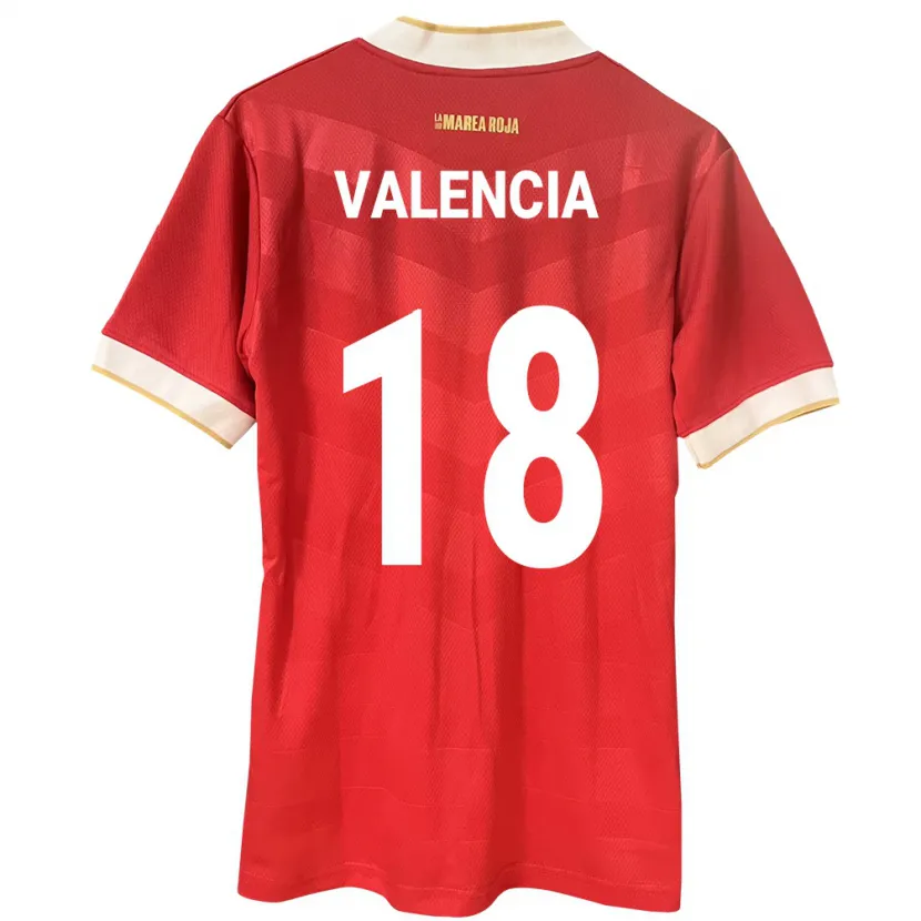 Danxen Mænd Panama Omar Valencia #18 Rød Hjemmebane Spillertrøjer 24-26 Trøje T-Shirt