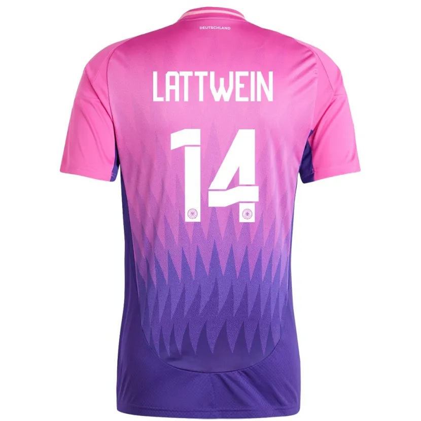 Danxen Mænd Tyskland Lena Lattwein #14 Pink Lilla Udebane Spillertrøjer 24-26 Trøje T-Shirt