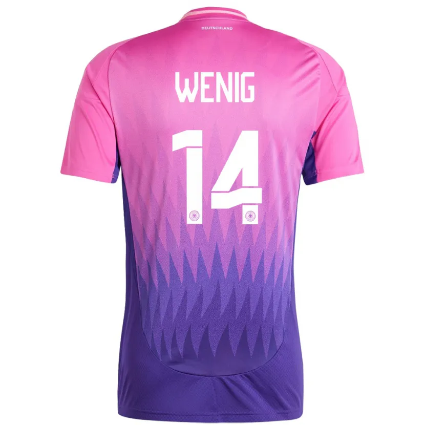 Danxen Mænd Tyskland Marcel Wenig #14 Pink Lilla Udebane Spillertrøjer 24-26 Trøje T-Shirt