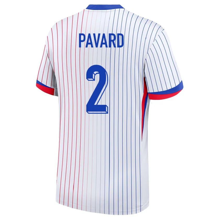 Danxen Mænd Frankrig Benjamin Pavard #2 Hvid Udebane Spillertrøjer 24-26 Trøje T-Shirt