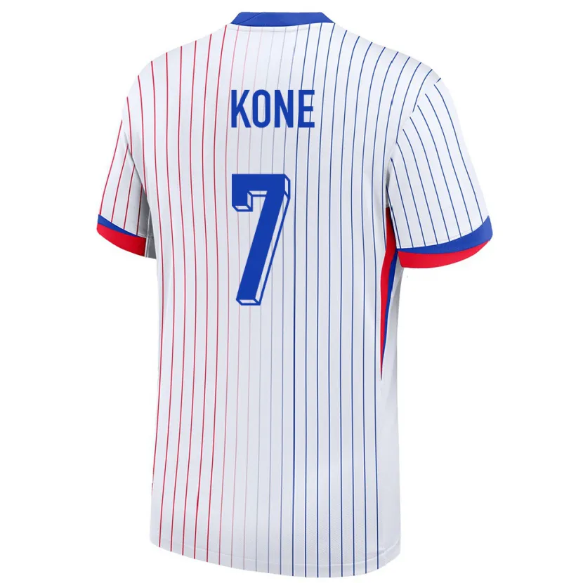 Danxen Mænd Frankrig Kouadio Kone #7 Hvid Udebane Spillertrøjer 24-26 Trøje T-Shirt