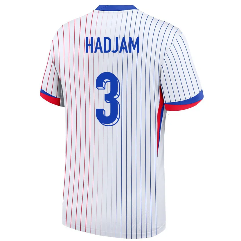 Danxen Mænd Frankrig Jaouen Hadjam #3 Hvid Udebane Spillertrøjer 24-26 Trøje T-Shirt