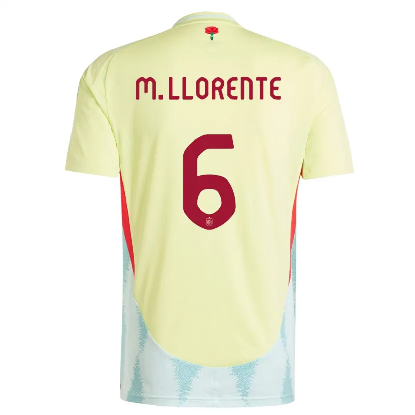 Danxen Mænd Spanien Marcos Llorente #6 Gul Udebane Spillertrøjer 24-26 Trøje T-Shirt