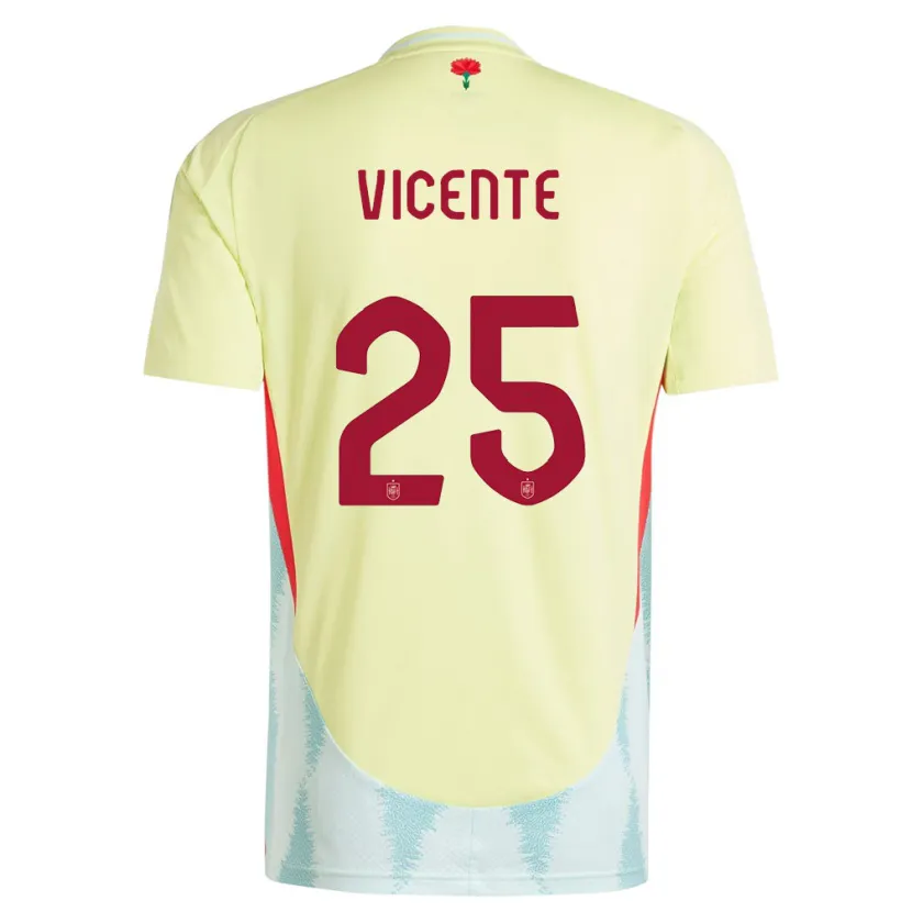 Danxen Mænd Spanien Ainhoa Vicente #25 Gul Udebane Spillertrøjer 24-26 Trøje T-Shirt